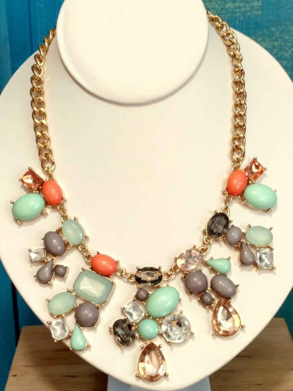 Multi bead statement necklace